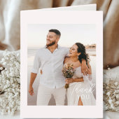 Manuscrit de mariage Merci 3 photos Rose clair