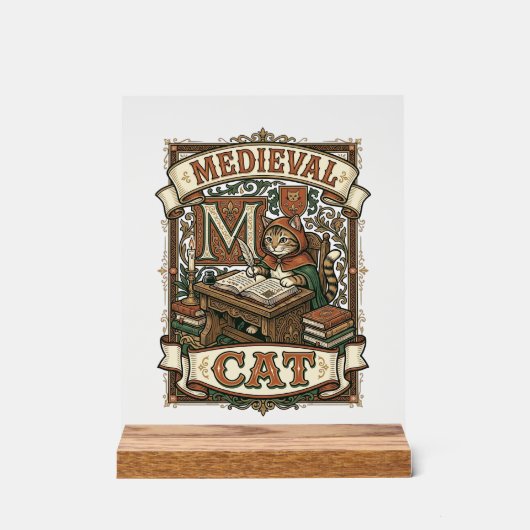 Manuscrit médiéval de chat médiéval vintage (Recto)