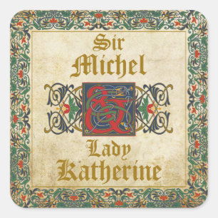 Manuscrit médiéval Goth Mariage Étiquette