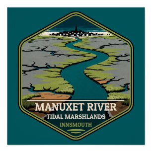 Manuxet-rivier getijdenmoerassen Innsmouth Vintage Perfect Poster