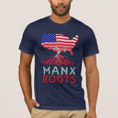 Manx American Roots, eiland Man T-shirt (Voorkant)