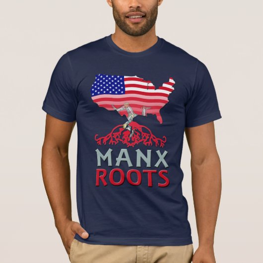 Manx American Roots, eiland Man T-shirt (Voorkant)