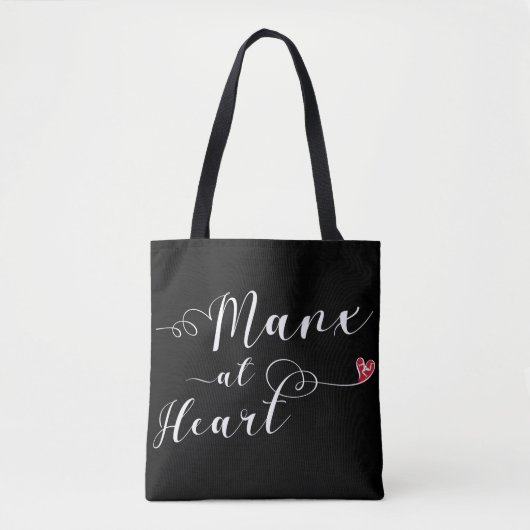 Manx at Heart Grocery Bag, eiland Man Tote Bag (Voorkant)