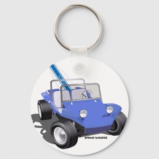 Manx Blue met Surfboard Sleutelhanger (Voorkant)