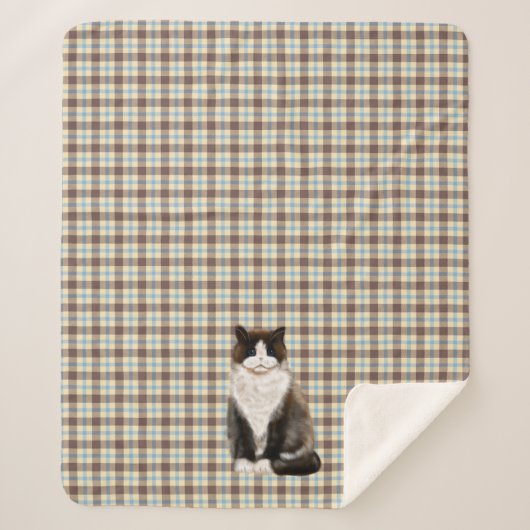 manx cat bi-col sherpa couverture (Devant)