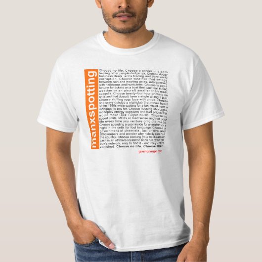 Manxspotting T-shirt (Voorkant)