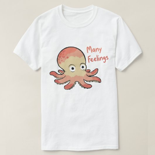 Many Feelings Octopus T-shirt (Design voorkant)