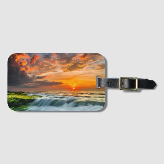 Manyar Beach op zonsopgang Bagagelabel (Voorkant (horizontaal))