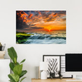 Manyar Beach op zonsopgang Poster (Thuiskantoor)