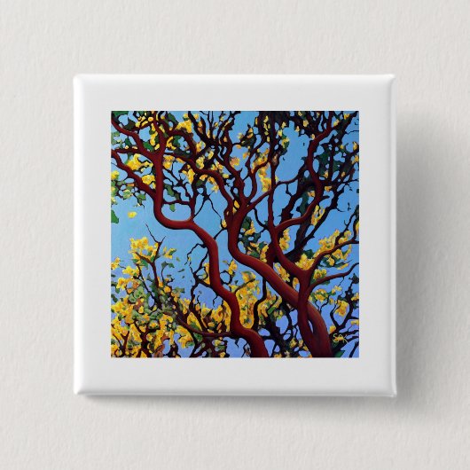 Manzanita in het najaar vierkante button 5,1 cm (Voorkant)