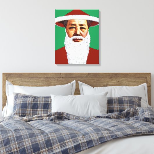 Mao Merry Pop Art Santa Claus Canvas Afdruk (Insitu (Slaapkamer))