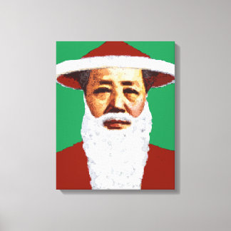 Mao Merry Pop Art Santa Claus Canvas Afdruk