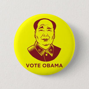 Mao "Vote Obama"-Button Ronde Button 5,7 Cm