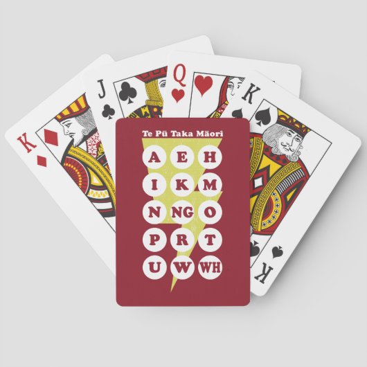 Maori Alphabet Learning Te Reo Pokerkaarten (Achterkant)