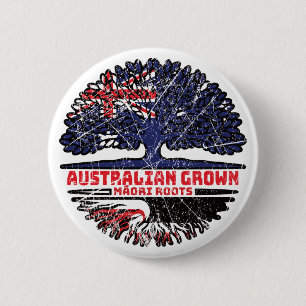 Maori Australian Australia Tree Roots Flag Ronde Button 5,7 Cm
