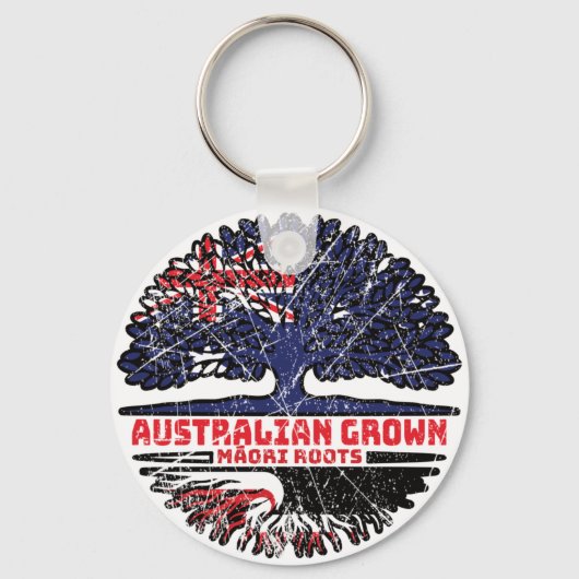 Maori Australian Australia Tree Roots Flag Sleutelhanger (Voorkant)