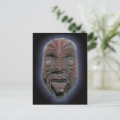 Maori Carved Masker - Briefkaart (Staand voorkant)
