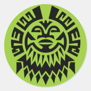 Maori Face Ronde Sticker
