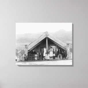 Maori Family at Home FotoNieuw-Zeeland Canvas Afdruk