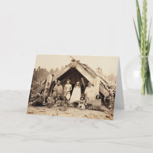 Maori Family, Nieuw-Zeeland, c.1880s (albumen prin Kaart