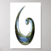 Maori Fish Hook - Chrome Poster (Voorkant)