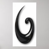 Maori-Fish Hook-obsidian Poster (Voorkant)
