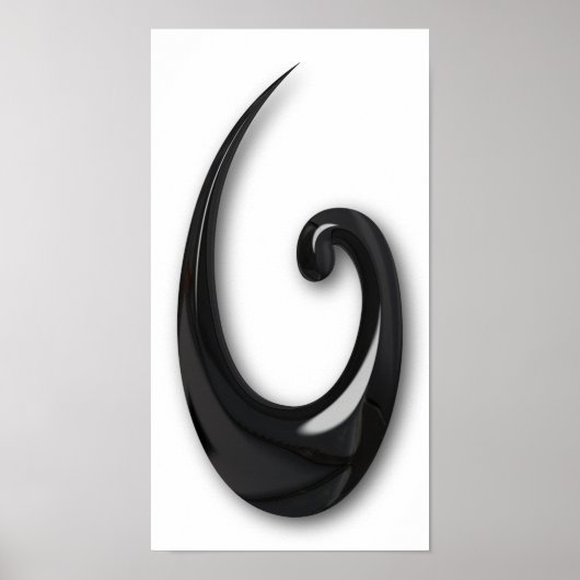 Maori-Fish Hook-obsidian Poster (Voorkant)