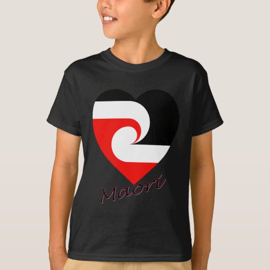 Maori Flag Heart T-shirt (Voorkant)