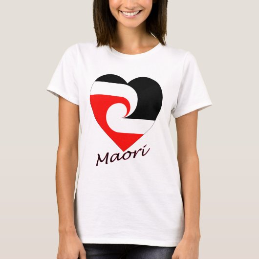 Maori Flag Heart T-shirt (Voorkant)