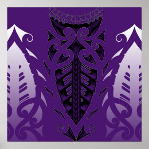Maori geïnspireerde tattoo kunst poster