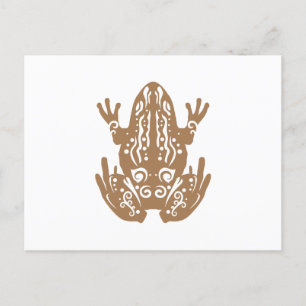 Maori Green Bell Frog Poraka Brown - Cadeau Idee Feestdagenkaart
