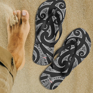 Maori helemaal zwart teenslippers