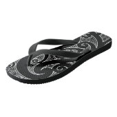 Maori helemaal zwart teenslippers (Schuin)