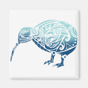 Maori Kiwi Bird Blue - Gift Idea Magneet