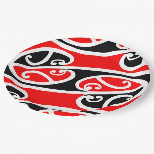 Maori Kowhaiwhai Pattern 2 Papieren Bordje (Gekanteld)