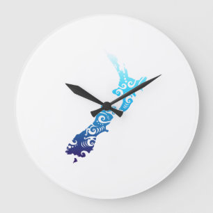 Maori New Zealand Map Tribal Tattoo Gift Idea Grote Klok