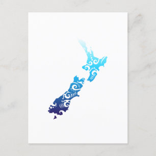 Maori New Zealand Map Tribal Tattoo Gift Idea Uitnodiging Briefkaart