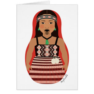 Māori, New Zealander Matryoshka Kaart