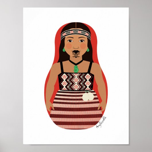 Māori, New Zealander Matryoshka Poster (Devant)