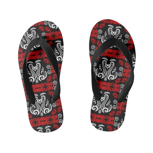 Maori Nieuw-Zeelandse kunst Kinder Teenslippers (Voetbed)