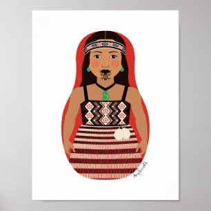 Maori, Nieuw-Zeelandse Matroesjka Poster