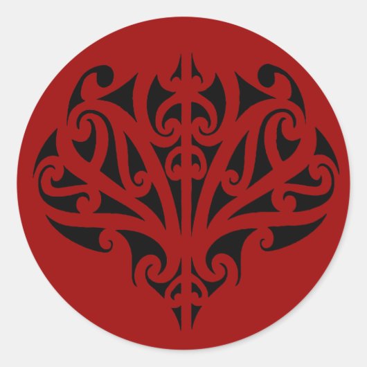 Maori-ontwerp Ronde Sticker (Voorkant)