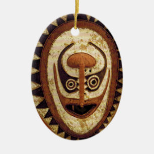 Maori Stammesritueel Masker Keramisch Ornament