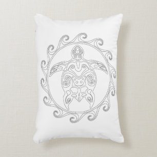 Maori Sun Tribal Tortue Adulte Coussin de colorati
