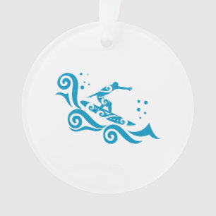 Maori Surfer met Waves Gift Idee Ornament