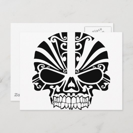 Maori Tattoo Masker Briefkaart (Voorkant / Achterkant)