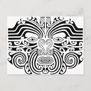 Maori-Tattoo - zwart en wit Briefkaart