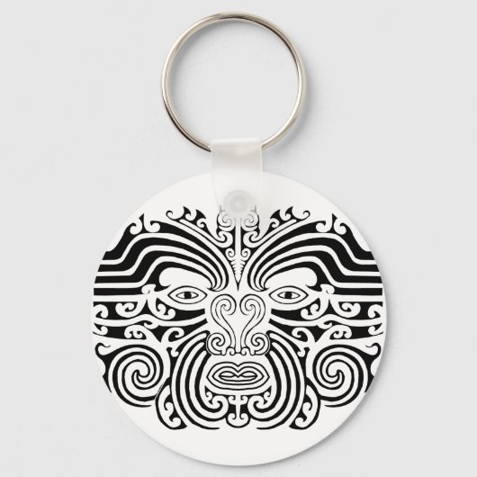 Maori-Tattoo - zwart en wit Sleutelhanger (Voorkant)