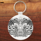 Maori-Tattoo - zwart en wit Sleutelhanger (Voorkant)