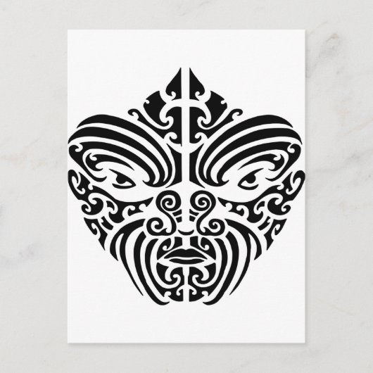 Maori Tribal Tattoo Mask Briefkaart (Voorkant)